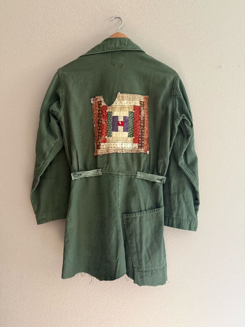 Upcycled Coverall Jacket Patchwork Boho Women’s S